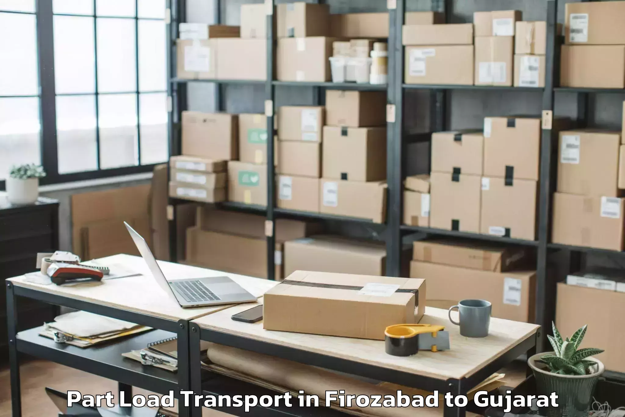 Easy Firozabad to Surat Airport Stv Part Load Transport Booking